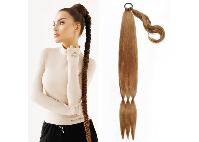 Coada de par pentru impletituri, Saten Aramiu, 70 cm